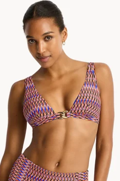 Bikini Tops|Sea Level Tessera Chain Link Longline Tri Blue