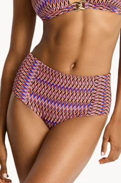 Bottoms|Sea Level Tessera Panelled High Waist Pant Blue