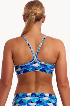 Bikini Tops|Funkita Tetra Tonic Sports Top Blue