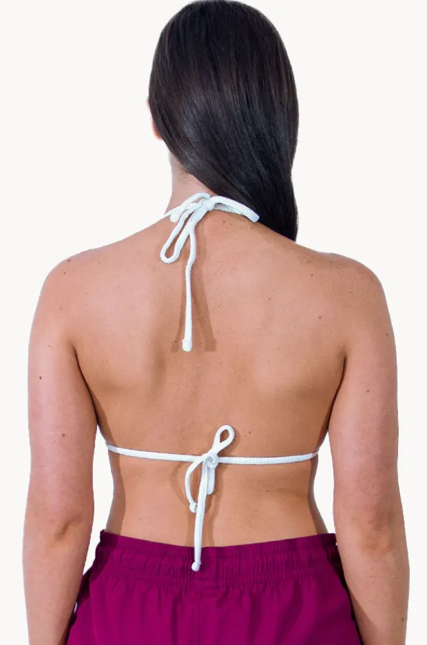 Bikini Tops|Base Swim Textured Slide Tri White