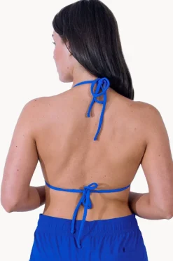 Bikini Tops|Base Swim Textured Slide Tri Cobalt