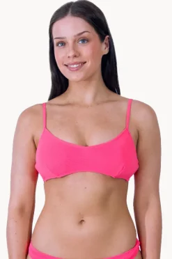 Bikini Tops|Base Swim Textured Tie Back Bralette Bright coral