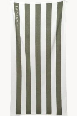 Towels|Towels|Sunny Life The Vacay Stripe Beach Towel Olive