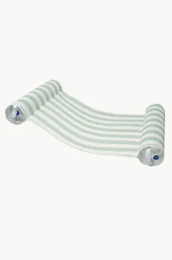 Water Hammocks|Pool Inflatables|Sunny Life The Vacay Stripe Mesh Hammock Float Sage