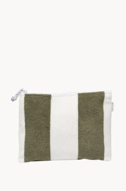 Travel|Bags|Sunny Life The Vacay Stripe Terry Beach Pouch Olive