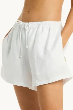 Shorts|Sea Level Tidal Linen Boxer Short White