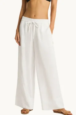 Pants|Sea Level Tidal Linen Palazzo Pant WHITE
