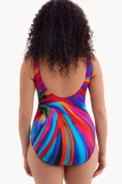 One Pieces|Longitude Tidal Swoon Panel Scoop Neck Tank One Piece Multi