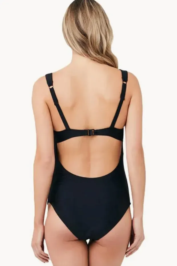 One Pieces|Ripe Maternity Tie Front One Piece Black
