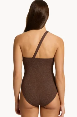 One Pieces|Jets Tirari Nights One Shoulder One Piece Chocolate
