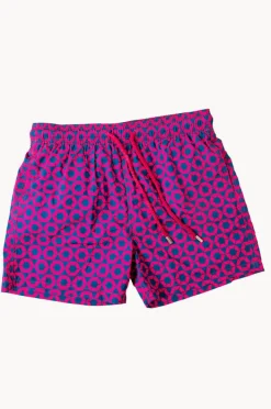 Boardshorts|Pier St. Barth Toddler Boys Hexa Swim Short Navy/pink