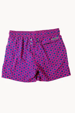 Boardshorts|Pier St. Barth Toddler Boys Hexa Swim Short Navy/pink