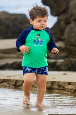 Rashies & Sunsuits|Speedo Toddler Boys Pigeon Suntop Navy/green