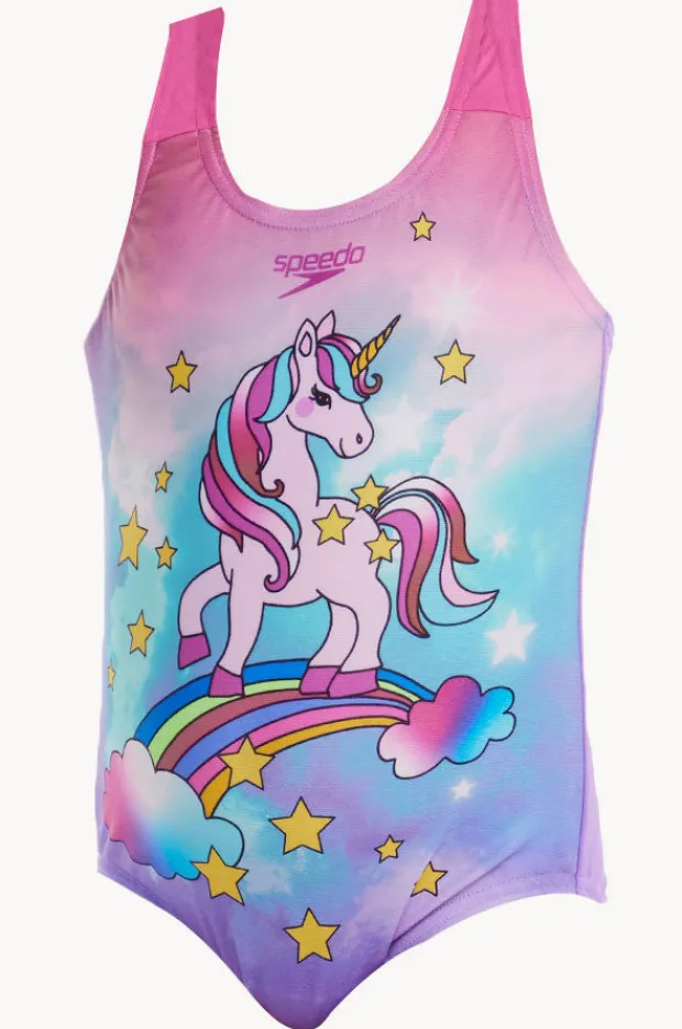 One Pieces|Speedo Toddler Girls Digital Printed One Piece Pink/purple