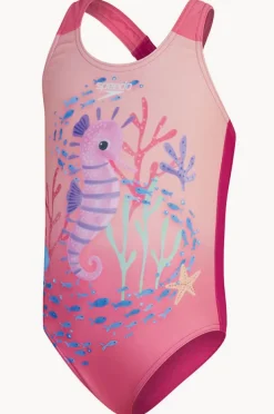 One Pieces|Speedo Toddler Girls Digital Printed One Piece Coral pink