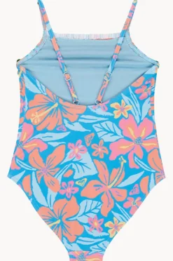 One Pieces|Roxy Toddler Girls Hibiscus Hugs One Piece Blue/Orange