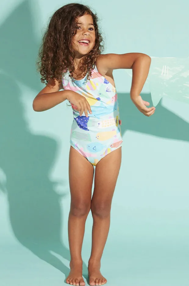 One Pieces|Halcyon Nights Toddler Girls Rainbow Reef One Piece Aqua