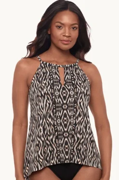 Tankini Tops|Miraclesuit Topkapi Peephole Tankini Separate Black/Brown
