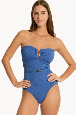 One Pieces|Sea Level Toscana U Bar Bandeau One Piece Denim
