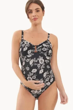 One Pieces|Ripe Maternity Trina Bandeau One Piece Black/natural