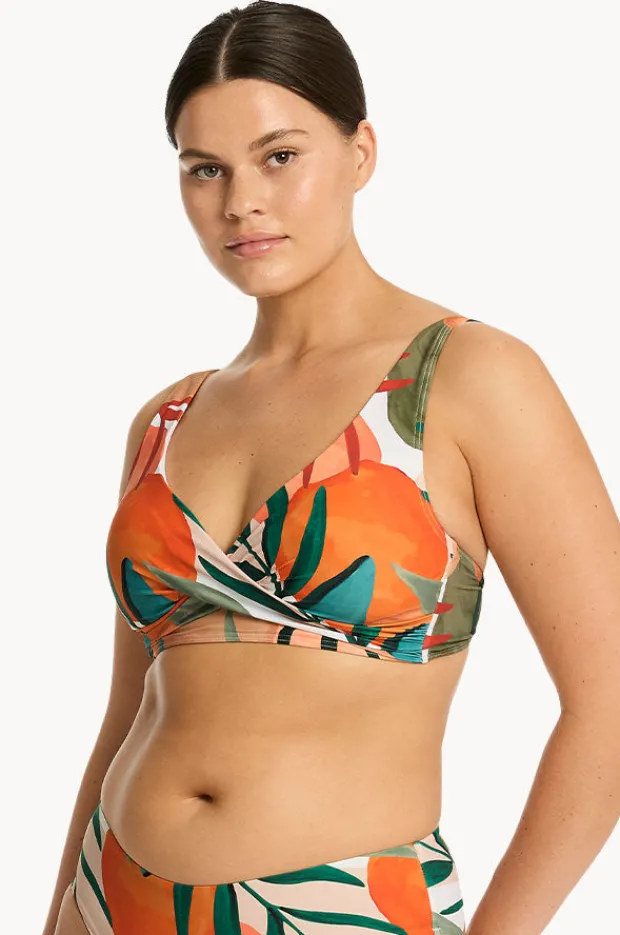 Bikini Tops|Sea Level Tropaluxe Cross Front Bra Khaki