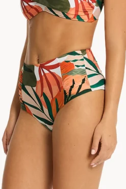 Bottoms|Sea Level Tropaluxe Gathered High Waist Pant Khaki