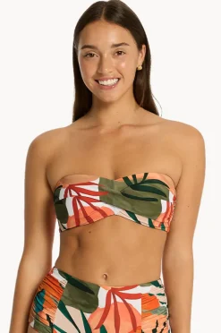 Bikini Tops|Sea Level Tropaluxe Twist Bandeau Khaki
