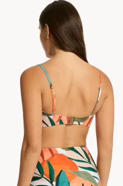 Bikini Tops|Sea Level Tropaluxe Twist Bandeau Khaki