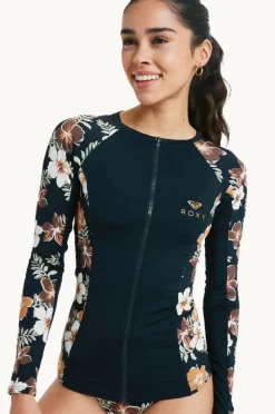 Rashies & Sunsuits|Roxy Tropical Feels Long Sleeve Suntop Black/Multi