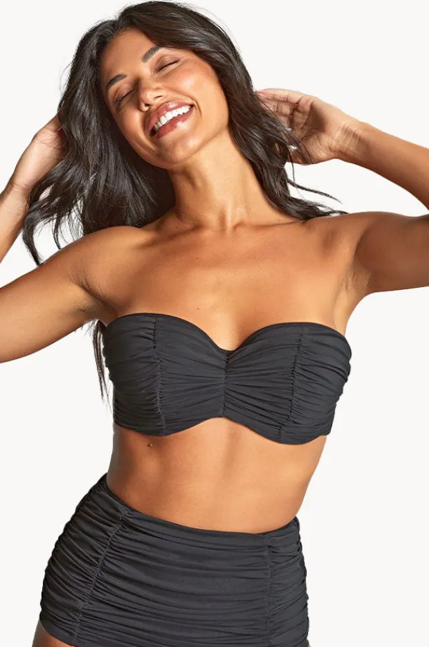 Bikini Tops|Panache Tulle Margot F Cup Bandeau BLACK