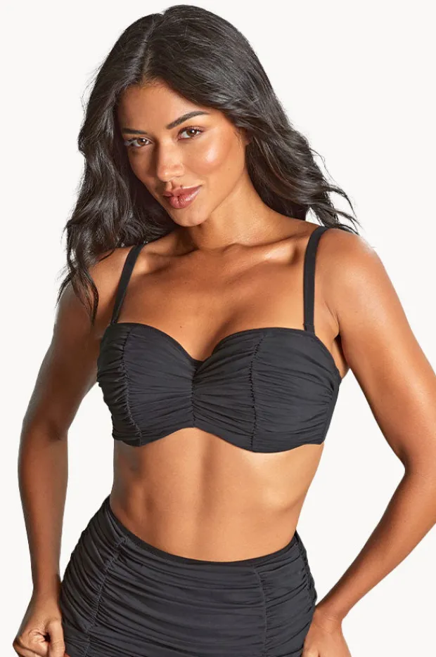 Bikini Tops|Panache Tulle Margot F Cup Bandeau BLACK