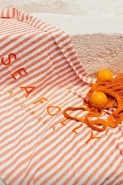 Beach Bags|Bags|Seafolly Turkish Towel & Net Bag Set Mandarin