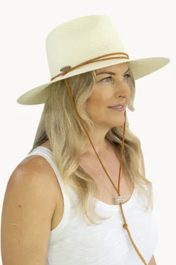 Headwear|Headwear|Sundaise Unisex Wide Brim Panama Hat Ivory