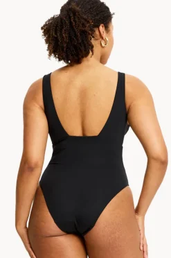 One Pieces|Modibodi V Plunge One Piece BLACK