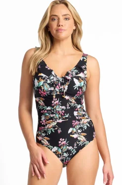 One Pieces|Sunseeker Viola E/F Cup Frill One Piece Black