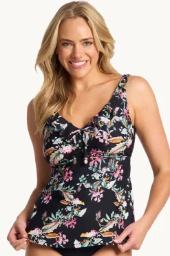 Tankini Tops|Sunseeker Viola E/F Cup Frill Tankini Separate Black