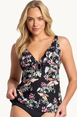 Tankini Tops|Sunseeker Viola Frill Tankini Separate Black