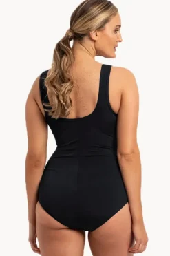 One Pieces|Poolproof Vogue Fan Splice Tank One Piece Black