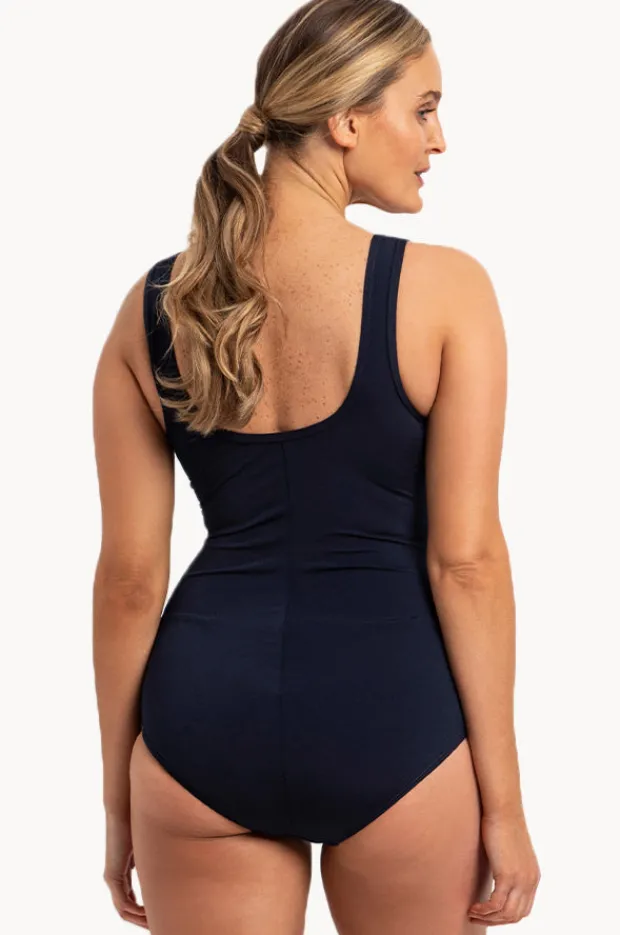 One Pieces|Poolproof Vogue Fan Splice Tank One Piece Navy