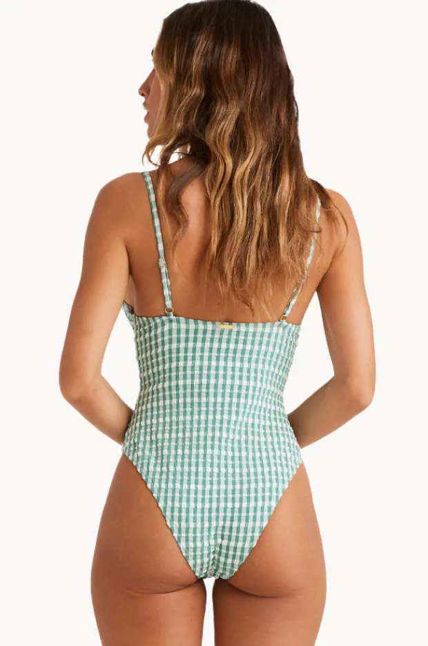One Pieces|Billabong Wave Check Kaia One Piece Island Green