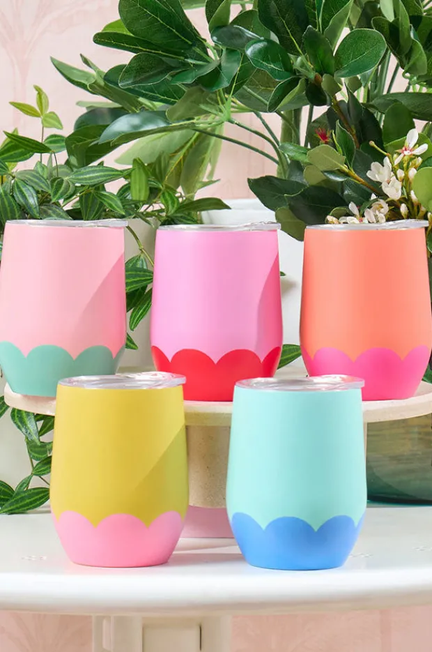 Picnic Vibes|Drinkware|Annabel Trends Wave Stainless Wine Tumbler 350ml Blue/aqua