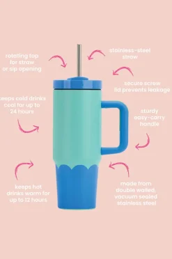Gifts|Drinkware|Annabel Trends Wave Super Sip 850ml Blue/aqua
