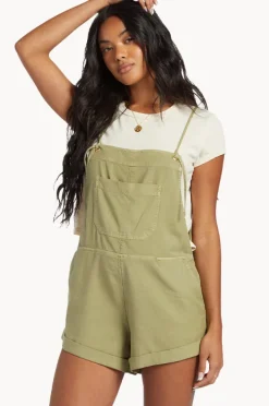 Playsuits|Billabong Wild Pursuit Overalls Avocado