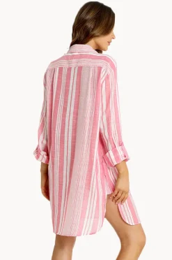 Overswim|Sunseeker Wilder Stripe Painters Shirt Pink