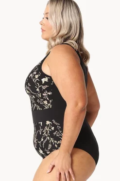 One Pieces|Capriosca Zip High Neck One Piece Wildflowers