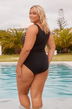 One Pieces|Capriosca Zip High Neck One Piece Wildflowers