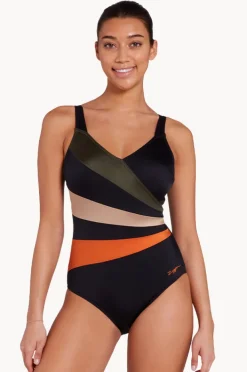 One Pieces|Zoggs Wrap Panel Classicback One Piece Black/multi