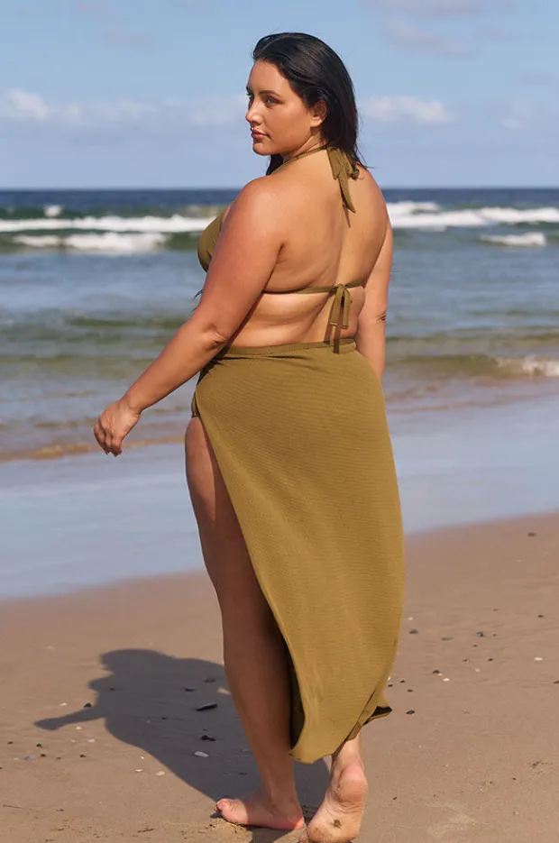 Overswim|Capriosca Zanzibar Maxi Split Skirt Khaki