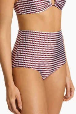 Bottoms|Jets Zarla Geo High Waist Boyleg Ruby