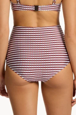 Bottoms|Jets Zarla Geo High Waist Boyleg Ruby